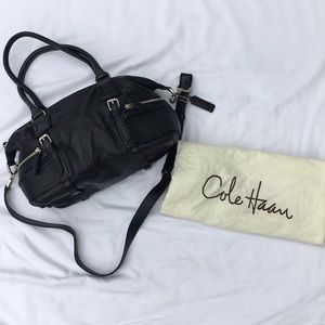 Cole Haan Black Pebbled Leather Satchel